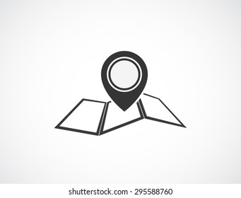 pin map marker black icon design