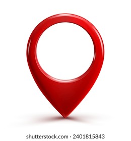 Pin map marker pointer 3d, red GPS location flat symbol, domain marker location – stock vector