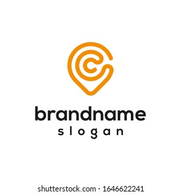 pin map modern logo design vector