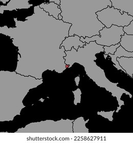 Pin map with Monaco flag on world map. Vector illustration.