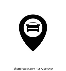Pin map navigation with car icon vector