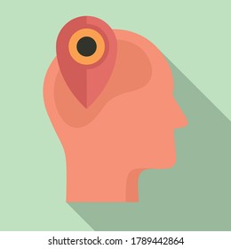 Pin Map Neuromarketing Symbol. Flache Illustration der Pin-Karte Neuromarketing-Vektorsymbol für Webdesign