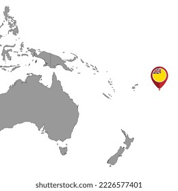 Mapa con la bandera de Niue en el mapa del mundo. Ilustración vectorial.