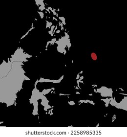 Pin map with Palau flag on world map. Vector illustration.