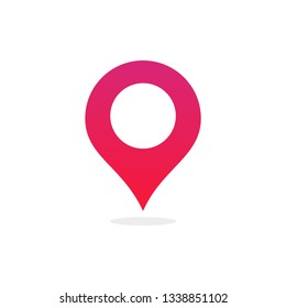 Pin map place location icon, Vector illustration with modern flat design on background for your unique location pin marker, pointer, destination label element design.