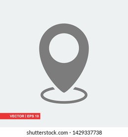 Pin map place location icon on white background, vector illustration