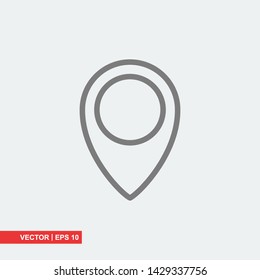 Pin map place location icon on white background, vector illustration