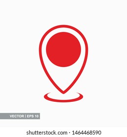 Pin map place location icon on white background, vector illustration