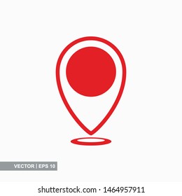 Pin map place location icon on white background, vector illustration