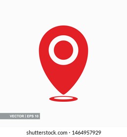Pin map place location icon on white background, vector illustration