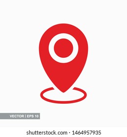 Pin map place location icon on white background, vector illustration