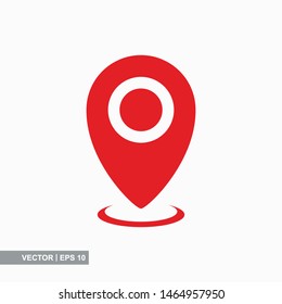 Pin map place location icon on white background, vector illustration