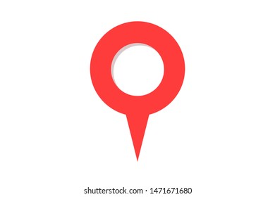 Pin map place location icon. Gps navigation position pointer marker destination label element. Vector flat illustration