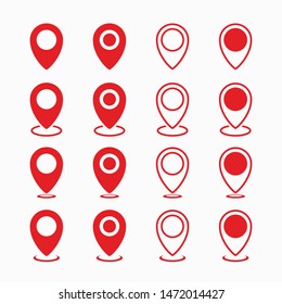Pin map place location icon on white background, vector illustration