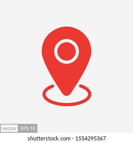 Pin map place location icon on white background, vector illustration. EPS 10