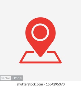 Pin map place location icon on white background, vector illustration. EPS 10