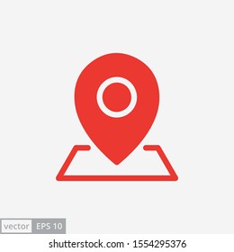 Pin map place location icon on white background, vector illustration. EPS 10
