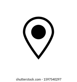 Pin map place location icon, Vector illustration with modern flat design on white background.