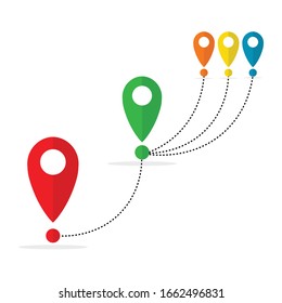 pin map place location icon. - illustration flat design on white background for your location pin marker, pointer and destination label element design.