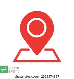Pin map place location icon. Simple flat style. Geo marker, minimal, label, travel, road, tag, mark navigation, map concept. Vector illustration isolated on white background. EPS 10.
