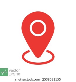 Pin map place location icon. Simple flat style. Geo marker, minimal, label, travel, road, tag, mark navigation, map concept. Vector illustration isolated on white background. EPS 10.