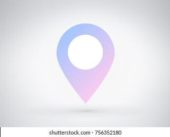Pin map place location icon, Vector illustration with colorful gradient modern flat design on background for your unique location pin marker, pointer, destination label design.