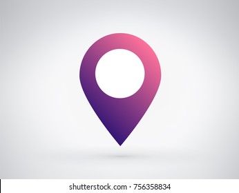 Pin map place location icon, Vector illustration with colorful gradient modern flat design on background for your unique location pin marker, pointer, destination label design.