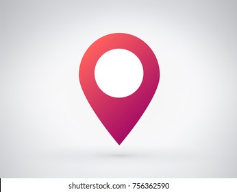 Pin map place location icon, Vector illustration with colorful gradient modern flat design on background for your unique location pin marker, pointer, destination label design.