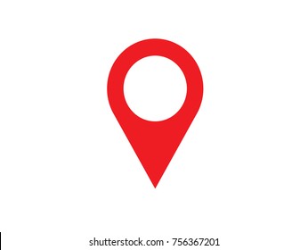 Pin map place location icon, Vector illustration with modern flat design on background for your unique location pin marker, pointer, destination label element design. - Shutterstock ID 756367201