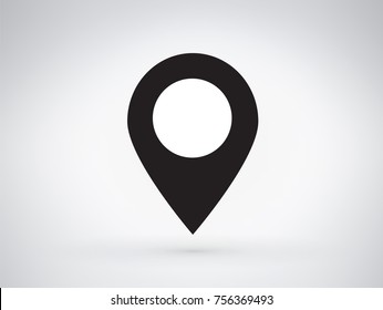 Pin map place location icon, Vector illustration with modern flat design on background for your unique location pin marker, pointer, destination label element design.