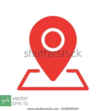 Pin map place location icon. Simple flat style. Geo marker, minimal, label, travel, road, tag, mark navigation, map concept. Vector illustration isolated on white background. EPS 10.