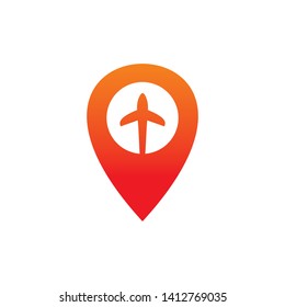 pin map plane logo design