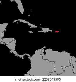 Pin map with Puerto Rico flag on world map. Vector illustration.