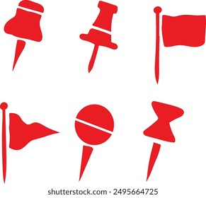 carte à épingles avec jeu de couleurs rouge  illustration vectorielle. 
Idéal pour bannière, poster, carte de voeux, carte de fête, invitation, template, publicité, campagne et moyennes sociales. 
