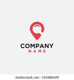 pin map search logo template - vector