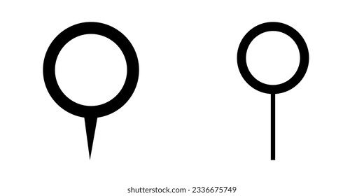 Pin for map sign icon on a isolated white background