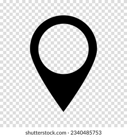 Pin para el icono de signo de mapa en un fondo transparente