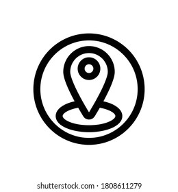 Pin Map (Social and Messaging UI) icon outline vector. isolated on white background