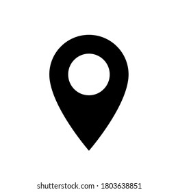pin map symbol flat black icon vector illustration