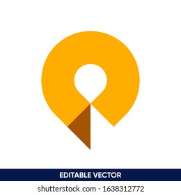 pin map symbol with mountain logo vector