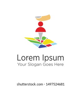 Pin Map Travel Logo Template