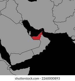 Pin map with United Arab Emirates flag on world map. Vector illustration.