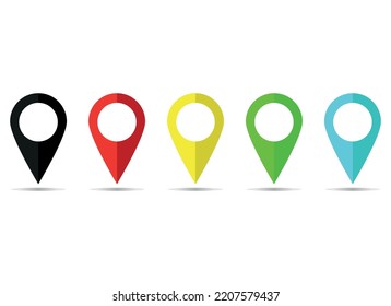 ilustración de diseño del vector de mapa de pin aislado en fondo blanco