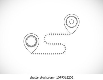 pin map way navigation outline icon