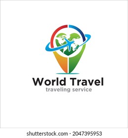 Pin Map World Tour Logo-Designs einfach, modern, mit Logo-Design