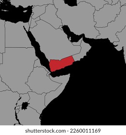Pin map with Yemen flag on world map. Vector illustration.