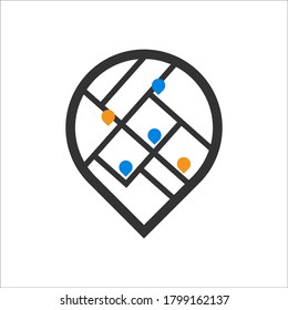 pin maps flat modern icon in flat style isolated on the white background. symbol vector logo illustration