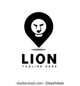 pin maps head lion logo