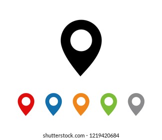 Pin Maps icon flat, Location vector