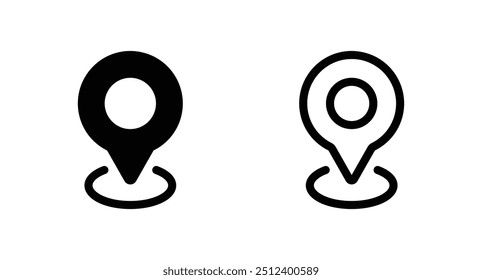 pin maps icon set, pin location icon vector 